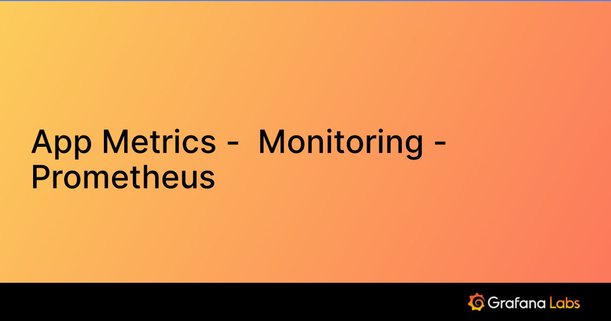 App Metrics  Monitoring Prometheus Grafana Labs
